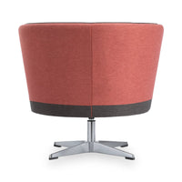 MANNY – Low upholstered armchair+cushion – Top color Terracotta Bloom