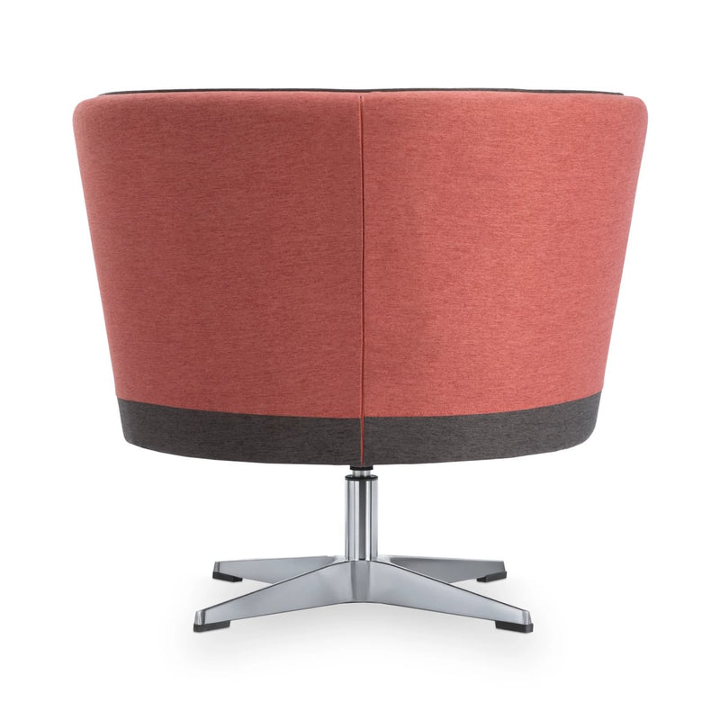 MANNY – Low upholstered armchair+cushion – Top color Terracotta Bloom