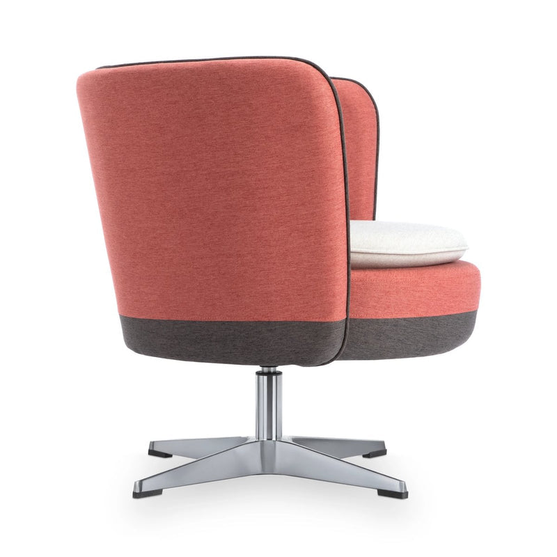 MANNY – Low upholstered armchair+cushion – Top color Terracotta Bloom