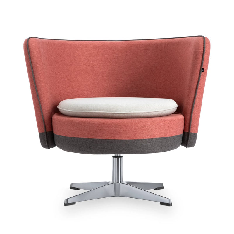 MANNY – Low upholstered armchair+cushion – Top color Terracotta Bloom