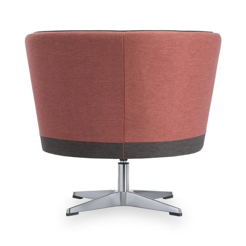 MANNY – Low upholstered armchair+cushion – Top color Terracotta Bloom