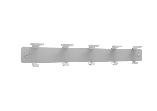 MARCUS - Metal coat rack with 5 double hooks. Aluminium matt