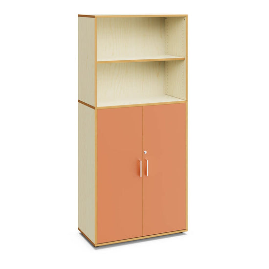 MAUD - Cabinet with 2 upper, 3 inner compartments and 2 Maple White doors with lock