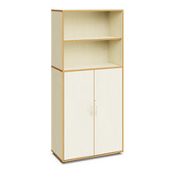 MAUD - Cabinet with 2 upper, 3 inner compartments and 2 Maple White doors with lock