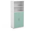 MAUD - Cabinet with 2 upper, 3 inner compartments and 2 navy blue doors with lock