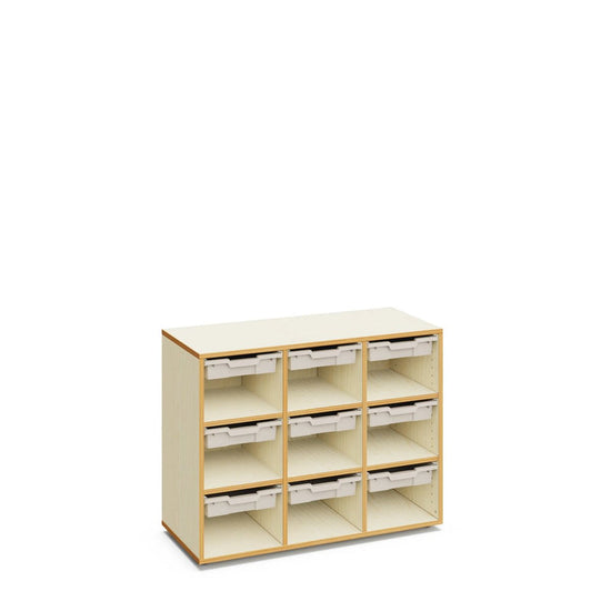 MERIT- Cabinet with 9 compartments. WHITE small trays