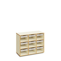 MERIT - Cabinet with 9 spaces and 9 Turquoise small trays