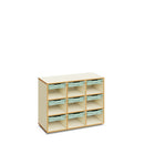 MERIT - Cabinet Maple White with 9 spaces and 9 Light terracota small trays