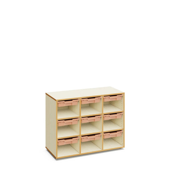 MERIT - Cabinet with 9 spaces and 9 Turquoise small trays