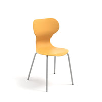 MIA BASIC - Plastic chair. Metal frame Warm Grey- Mint green. Size 4