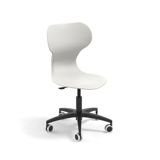 MIA BIG LIFT - Plastic chair. Base with castors. Stroke gas lift. Adj. height S5-S7. Terracotta red