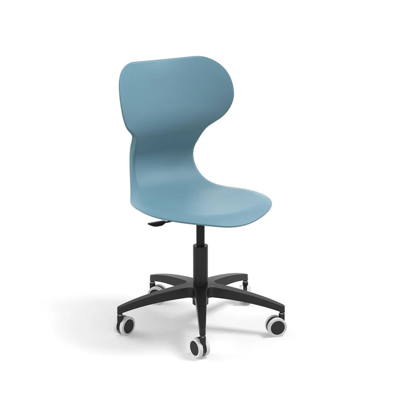 MIA BIG LIFT - Plastic chair. Base with castors. Stroke gas lift. Adj.height S5-S7. Ivory white