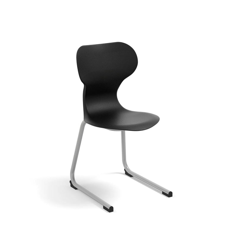 MIA CANTILEVER - Plastic chair. Metal frame. Ivory white. Size 5