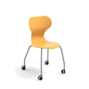 MIA CASTORS - Plastic chair. Metal frame. Warm Grey- 4 legs with castors. Navy blue. Size 5