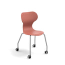 MIA CASTORS - Plastic chair. Metal frame. 4 legs with castors. Navy blue. Size 6