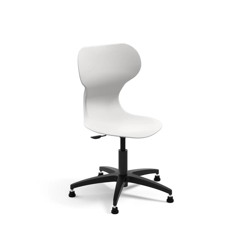 MIA LIFT - Swivel plastic chair with castors. Stroke gas lift. Adjustable height S5-S7. Ivory white