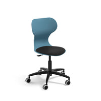 MIA LIFT - Swivel plastic chair with castors. Stroke gas lift. Adjust.height S5-S7. Terracotta red