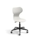 MIA LIFT - Swivel plastic chair with castors. Stroke gas lift. Adjustable height S5-S7. Ivory white