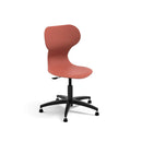 MIA LIFT - Swivel plastic chair with castors. Stroke gas lift. Adjust.height S5-S7. Terracotta red