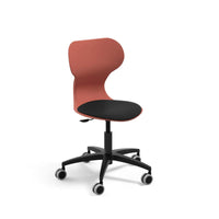MIA LIFT - Swivel plastic chair with castors. Stroke gas lift. Adjustable height S5-S7. Ivory white