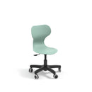 MIA MINI LIFT - Swivel plastic teacher low chair with castors. Stroke gas lift. Colour black