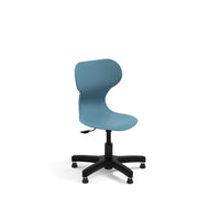 MIA MINI LIFT - Swivel plastic low chair, gas lift and castors. Ivory white