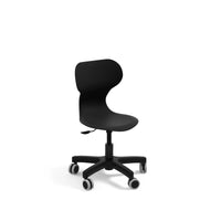 MIA MINI LIFT - Swivel plastic teacher low chair with castors. Stroke gas lift. Colour black