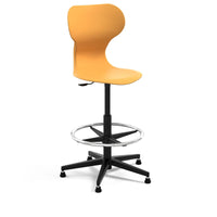 MIA STOOL - High swivel plastic stool with castors. Stroke gas lift. Navy blue