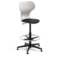 MIA STOOL - High swivel plastic stool with castors. Stroke gas lift. Terracotta red