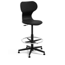 MIA STOOL - High swivel plastic stool with castors. Stroke gas lift. Ochre