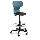 MIA STOOL - High swivel plastic stool with castors. Stroke gas lift. Colour black