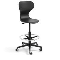 MIA STOOL - High swivel plastic stool with castors. Stroke gas lift. Mint green