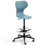MIA STOOL - High swivel plastic stool with castors. Stroke gas lift. Terracotta red