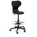 MIA STOOL - High swivel plastic stool with castors. Stroke gas lift. Navy blue