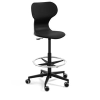 MIA STOOL - High swivel plastic stool with castors. Stroke gas lift. Terracotta red