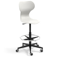 MIA STOOL - High swivel plastic stool with castors. Stroke gas lift. Terracotta red