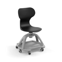 MIA STORE - Swivel polypropylene chair. Lower tray. Ivory White