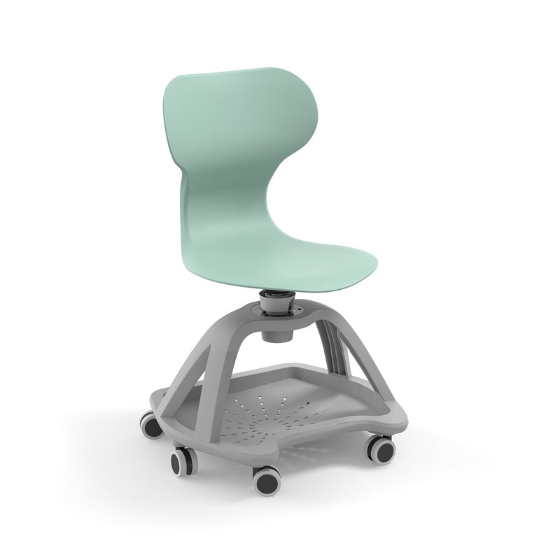 MIA STORE - Swivel polypropylene chair. Lower tray. Ivory White
