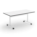 MINIFLOOP- Folding table. metal frame. Warm Grey- castors. tabletop Maple White. 1390x680mm. Size 1