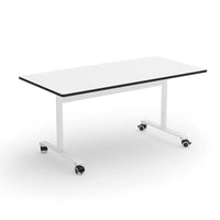 MINIFLOOP- Folding table. metal frame. Warm Grey- castors. tabletop Maple White. 1390x680mm. Size 1