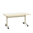 MINIFLOOP- Folding Table. Metal Frame, castors.tabletop. Maple White. 1390x680mm. Size 4