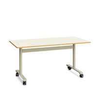 MINIFLOOP- Folding Table. Metal Frame, castors.tabletop. Maple White. 1390x680mm. Size 4