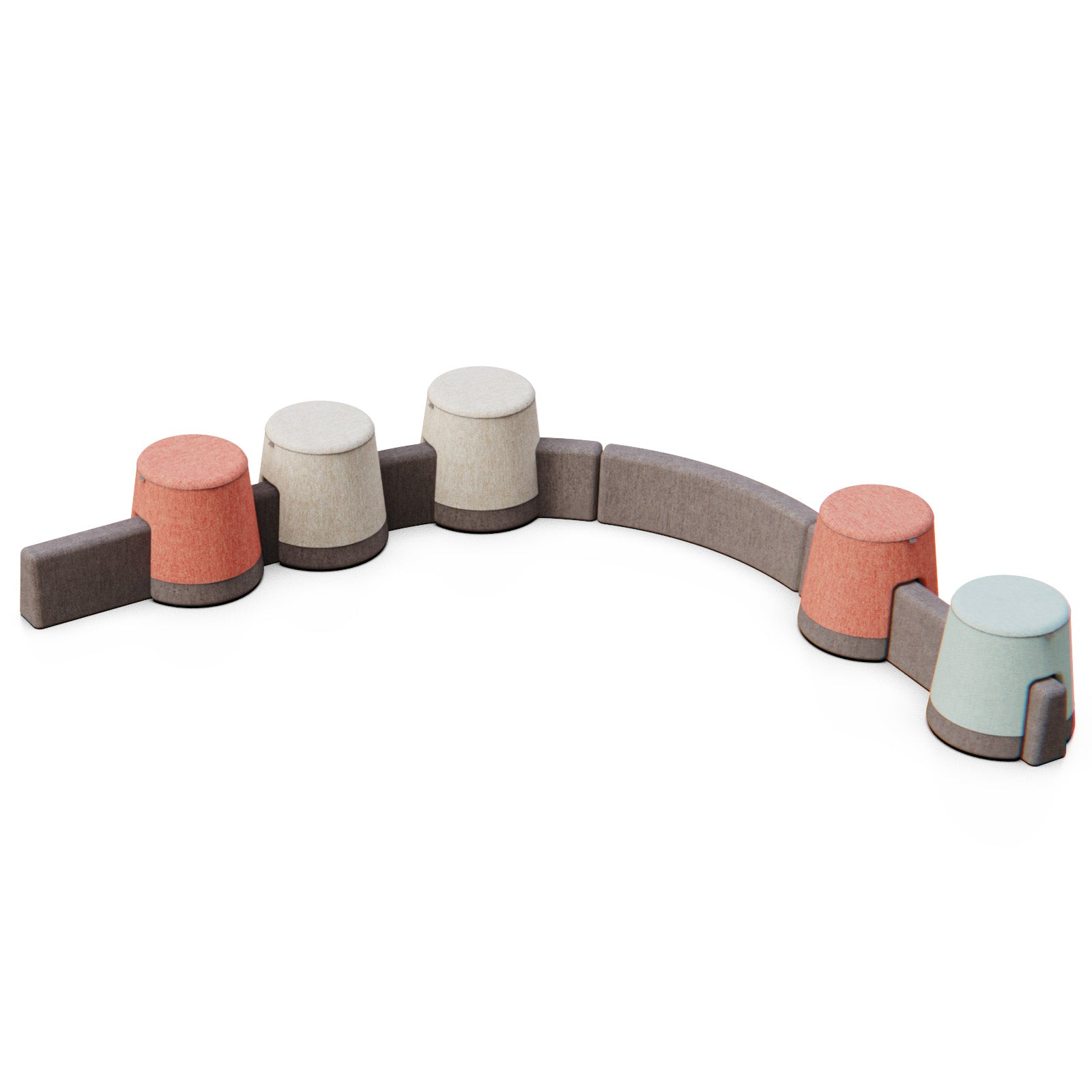 POP CURVED BASE - Upholstered curved base – Color Charcoal Stone
