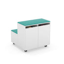 MOVE - White melamine grade with 2 seats. Anthracite grey