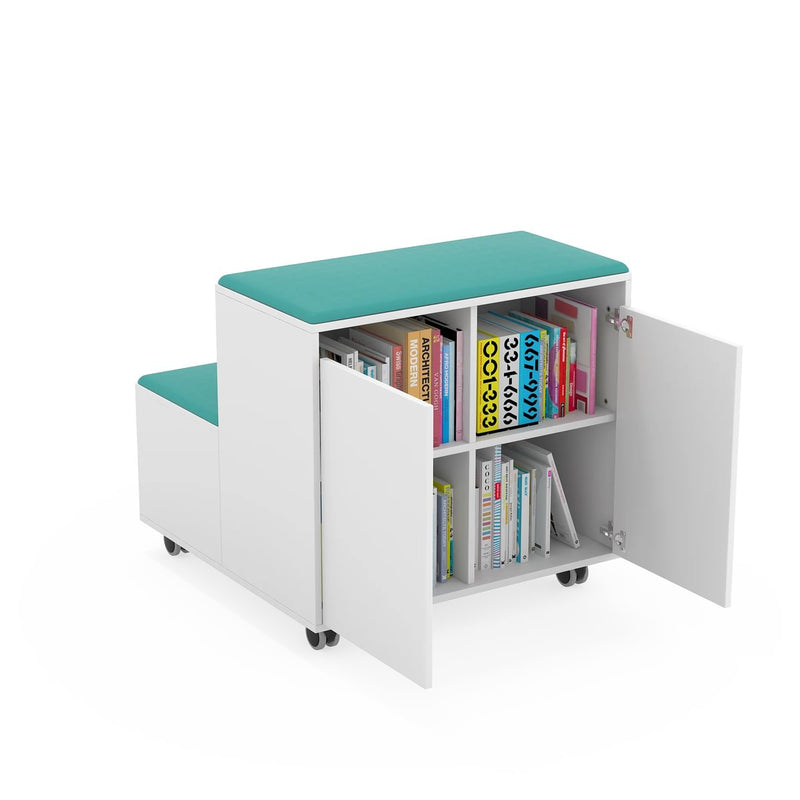 MOVE - White melamine grade with 2 seats. Anthracite grey
