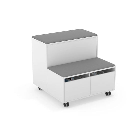 MOVE - White melamine drade with 2 seats. Turquoise
