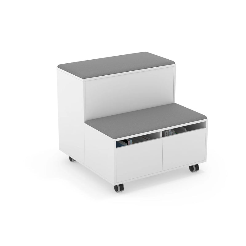 MOVE - White melamine drade with 2 seats. Turquoise