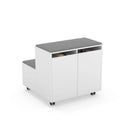 MOVE - White melamine grade with 2 seats. Anthracite grey