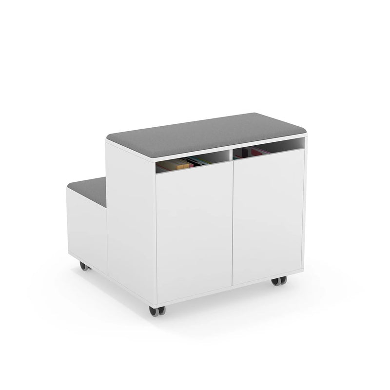MOVE - White melamine drade with 2 seats. Turquoise