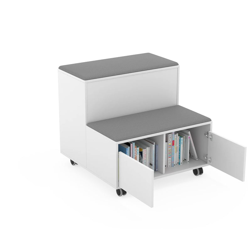 MOVE - White melamine drade with 2 seats. Turquoise